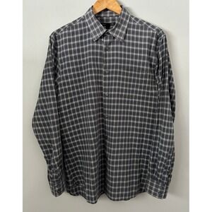 John Varvatos USA Men's‎ M Plaid Gray Cotton Button Down Long Sleeve Shirt